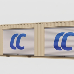 40ft New Storage Container w/ Three 8ft Roll-up Doors on Left Side for sale.