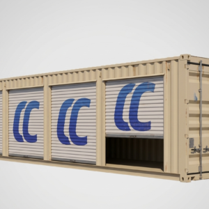 40ft New Storage Container w/ Four 8ft Roll-up Doors on Left Side for sale