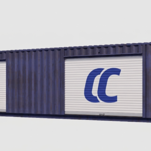 40ft Used Storage Container w/ Two 10ft Roll-up Doors on Left Side for sale