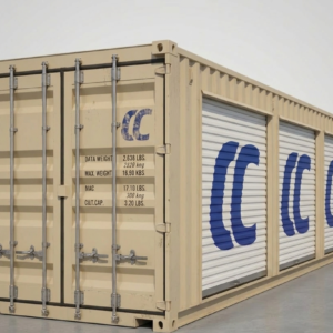 40ft Refurbished Storage Container w/ Four 8ft Roll-up Doors on Left Side