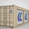 40ft New Storage Container w/ Three 8ft Roll-up Doors on Left Side for sale.