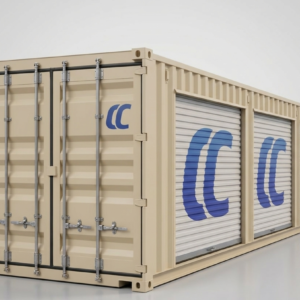 40ft New Storage Container w/ Three 8ft Roll-up Doors on Left Side for sale.